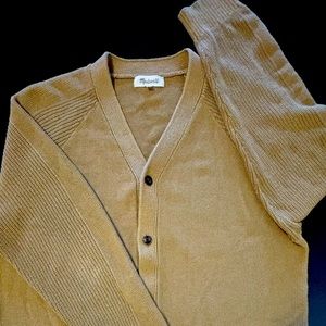 Men’s Madewell Cotton Linen Raglan Cardigan Sweater XL #NO089